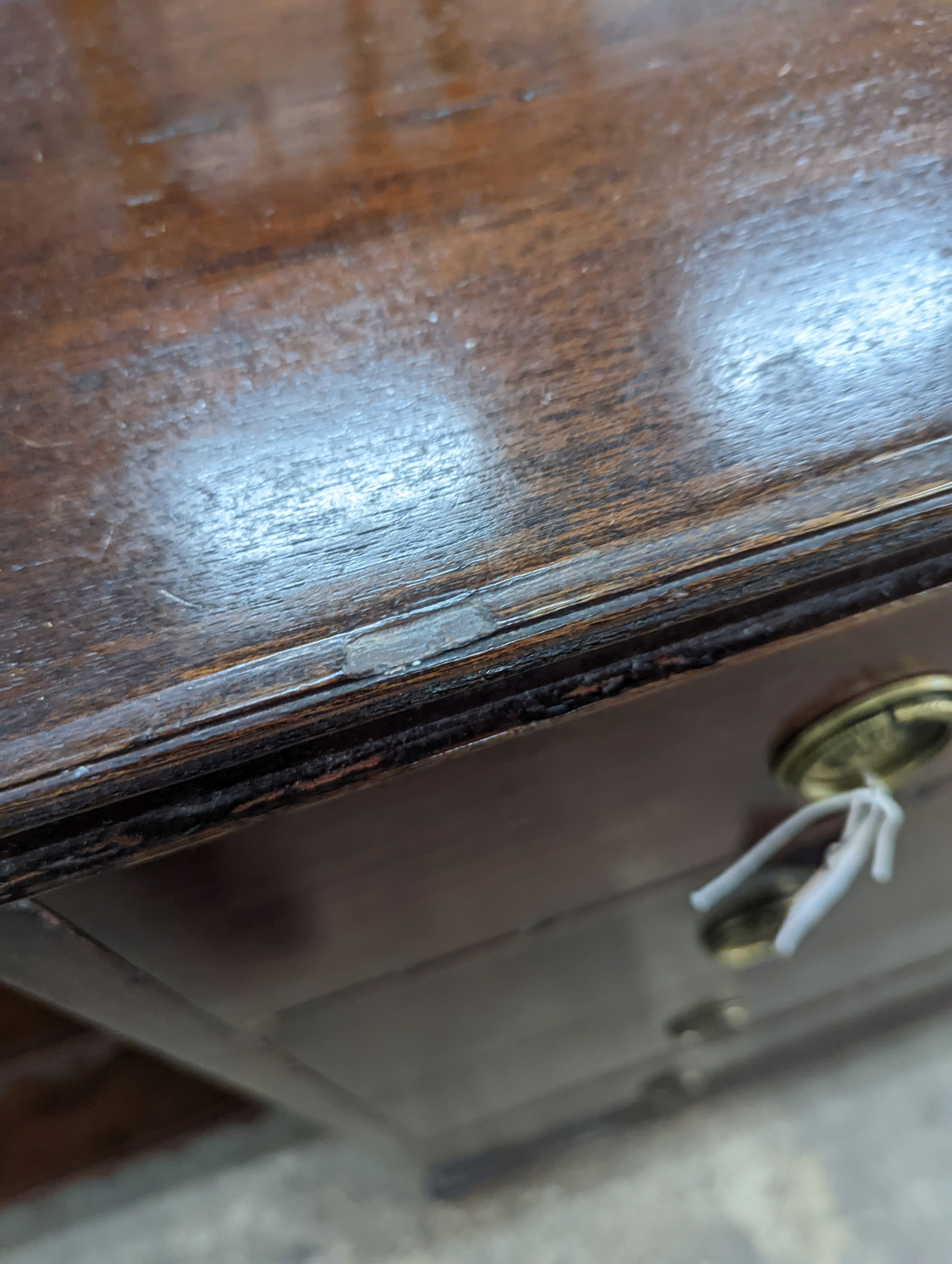 An Edwardian mahogany mahogany chest fitted four long drawers, width 78cm, depth 48cm, height 98cm